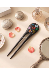 Painted Wooden Hair Stick